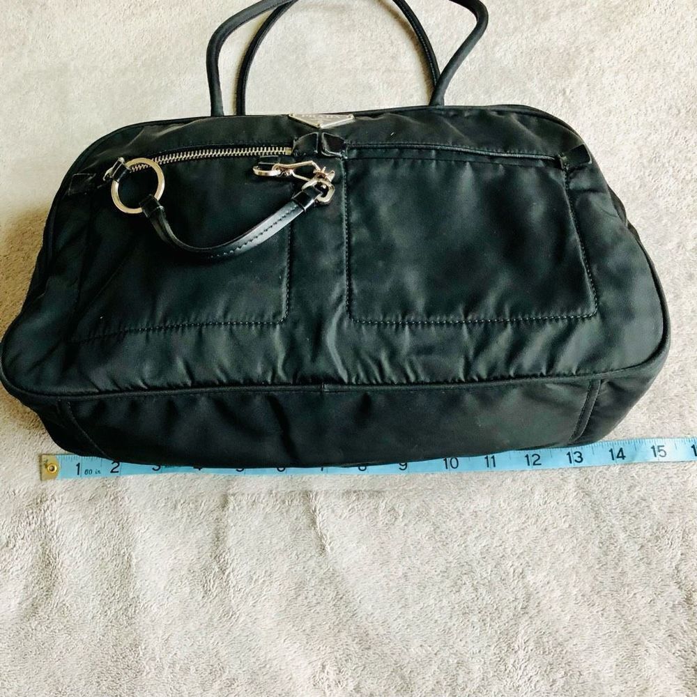 Vintage Prada Tessuto Black Nylon Front Zipper Pocket Mini Boston Bag - Picture 13 of 16